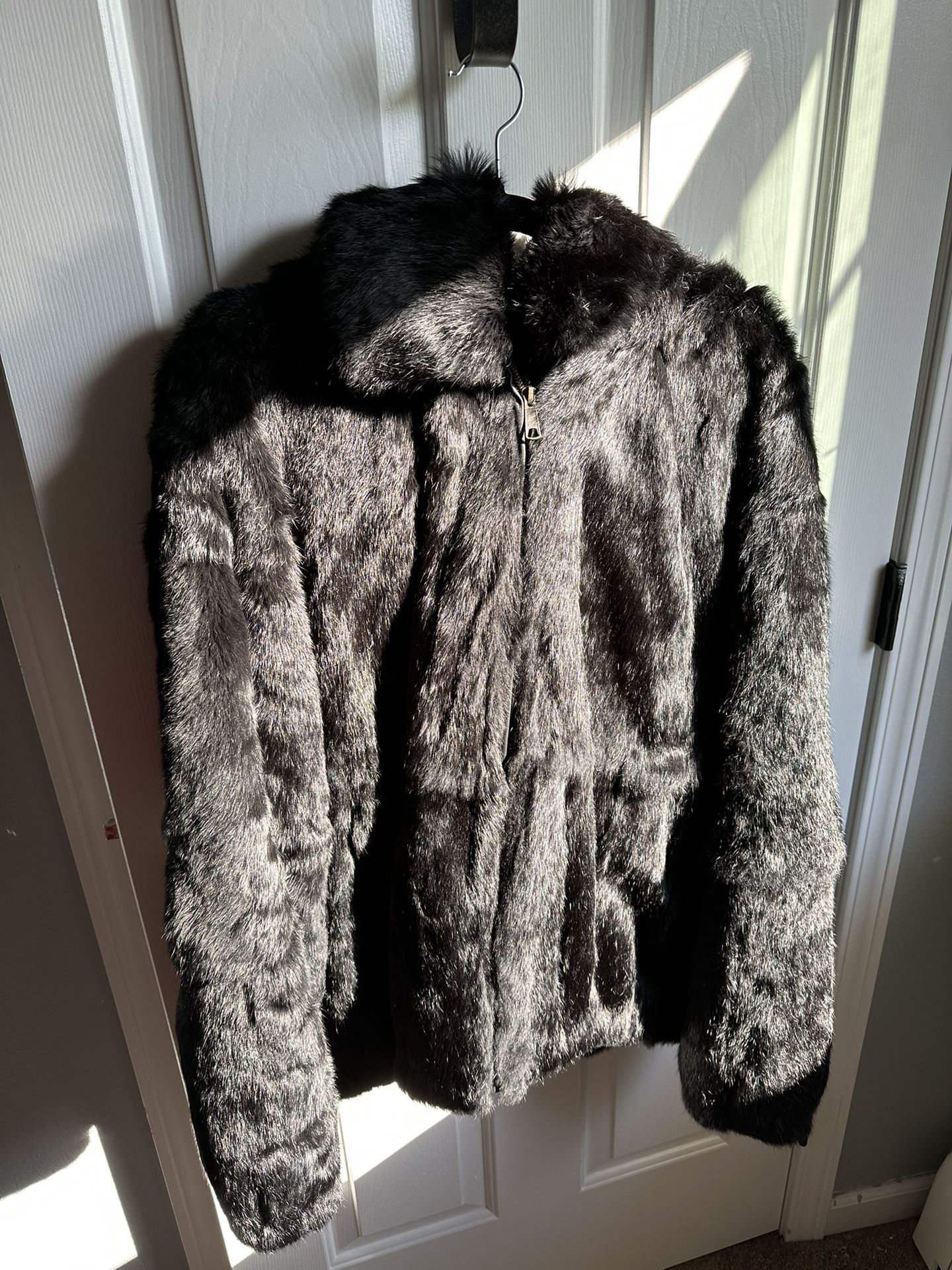 Real Rabbit Fur Bomber Jacket