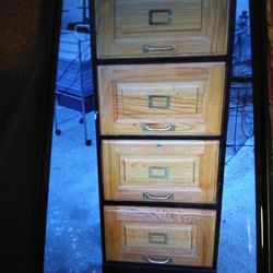 Traditional Hardwood 4 Drawer Locking (2) Drawers File Cabinet
