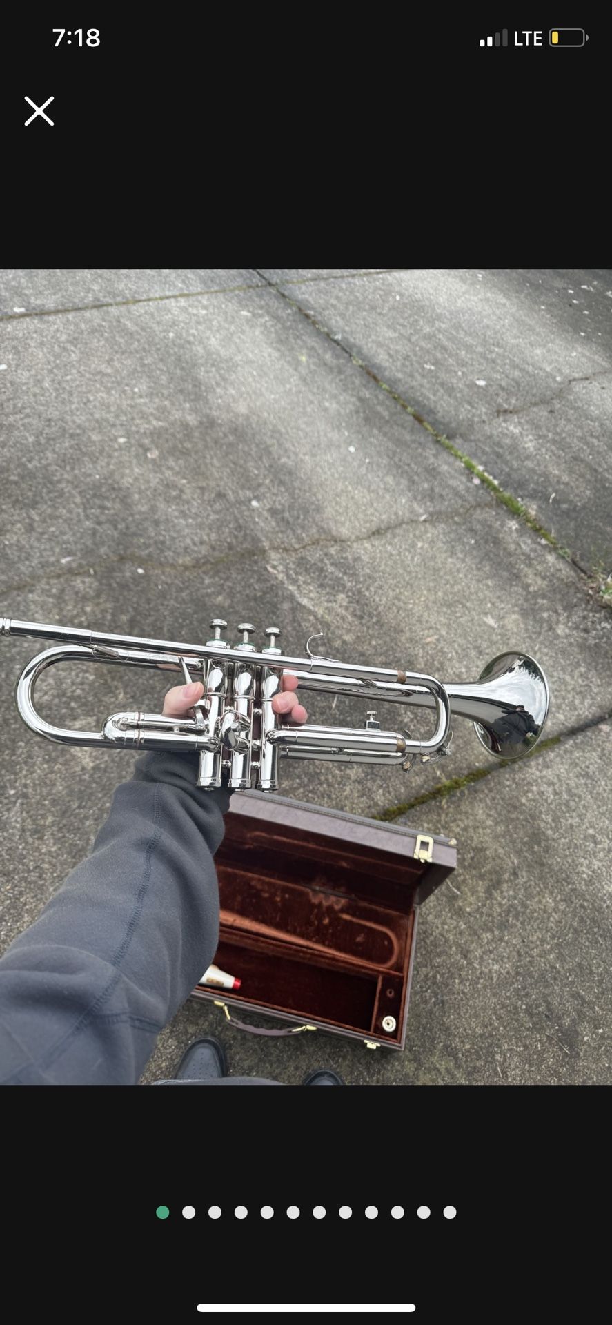 Olds Studio T-10 Nickel Trumpet w/1st valve slide trigger original case and mouthpiece