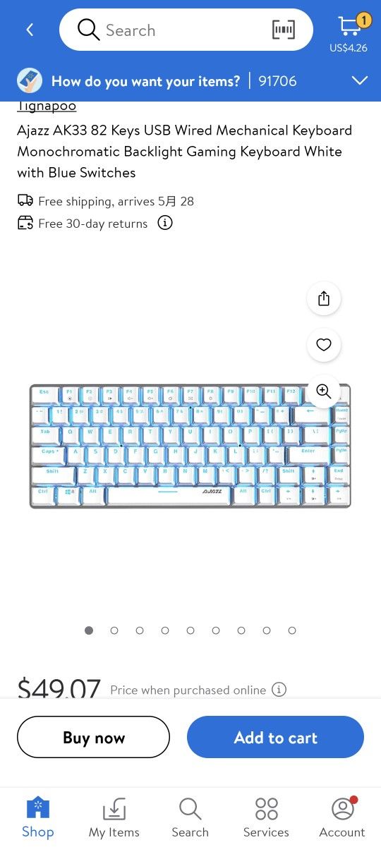 eyboard Real Mechanical Keyboard Desktop Notebook eat Chicken Artifact Keyboard 26 Key no Lock Button (Color : White)