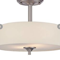 Designers Fountain Malone 2 Light Semi Flush Mount Ceiling Light, Brushed Nickel, D267M-SF-BN