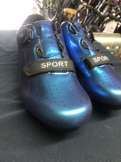 Sport Cycling Shoes Metal Blue 