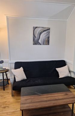 Coffee table + futon with cushon