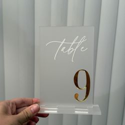 Wedding Table Numbers Acrylic Custom Made