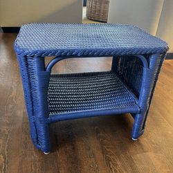 Natural  Painted  Wicker End Table