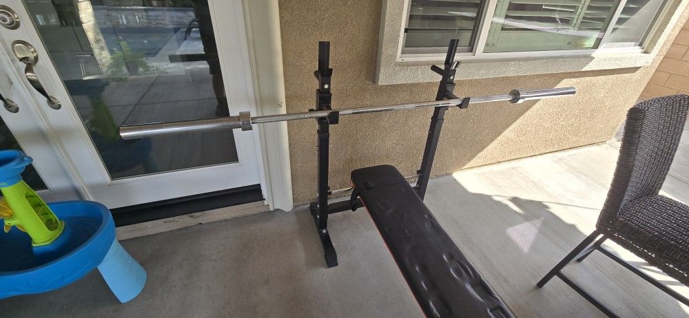 Barbell And Bench 7 Feet Long.