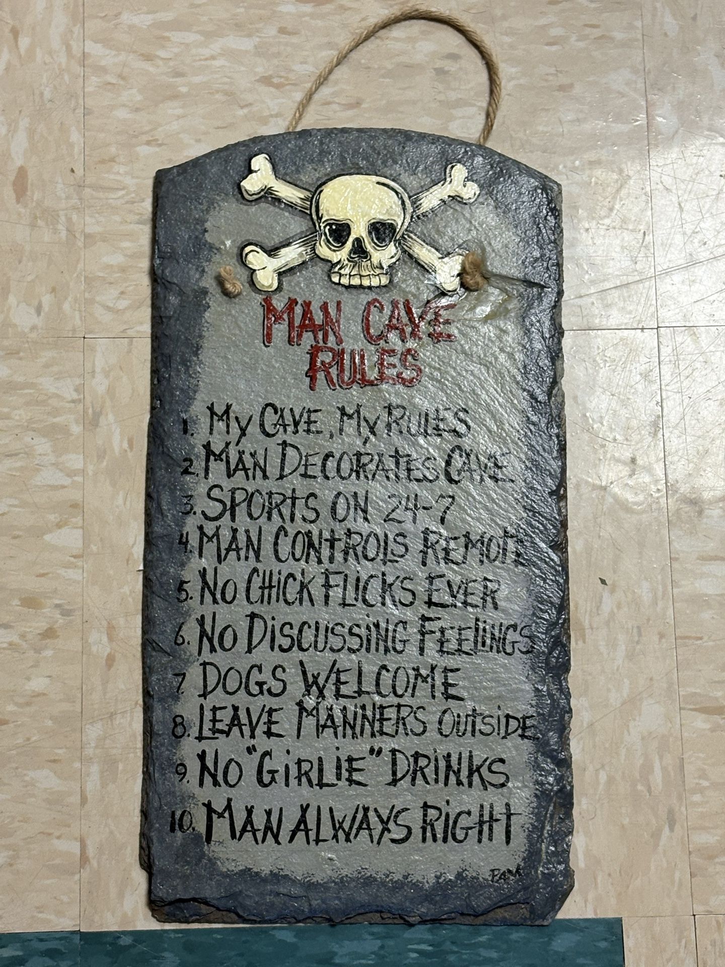 Slate Man Cave Sign