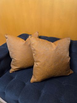 Set of 2 Gold Metallic Throw Pillows