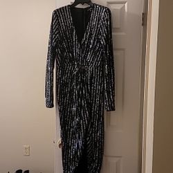 Sequin dress with slit