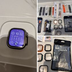 Apple Watch Ultra 49mm Titanium GPS + Cellular — Box + NEW Ocean Band +20 new straps