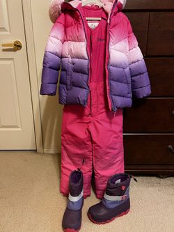 Snow Suite Size 6 Snow Boots Size 2