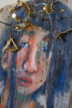 Hiroko Hata. Self Portrait. 2020-2021. Acrylic On Wood