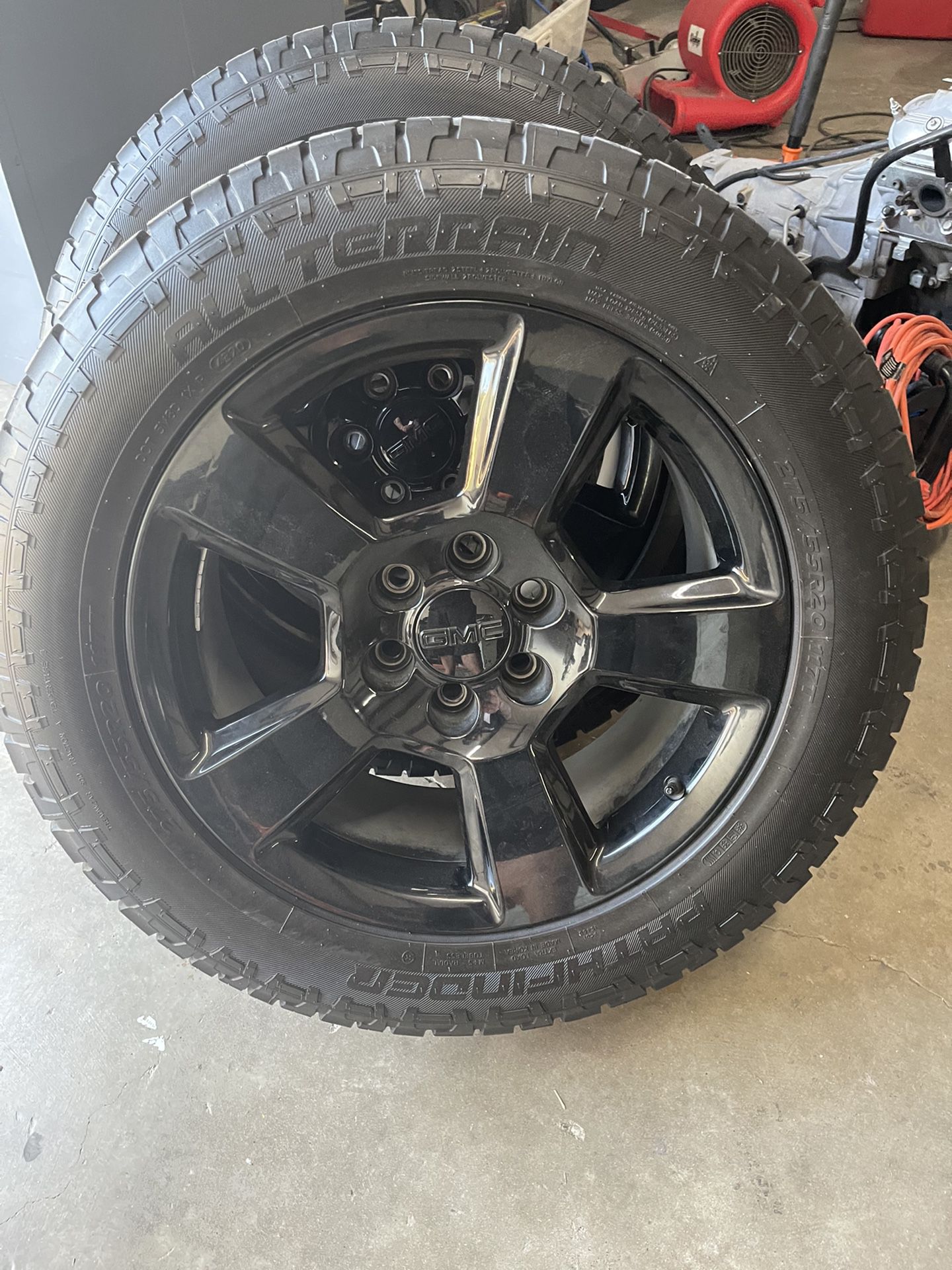 20” GMC rims With Brand New Off Road Tires