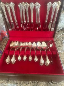 Vintage Allegro 60 piece, silver plated flatware set