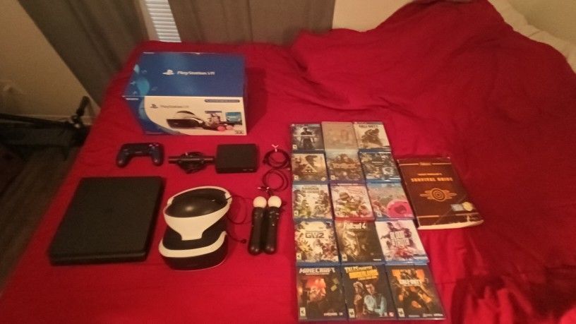 PlayStation, VR, With Controller And Games