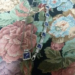 Silver Bracelet With Necklace