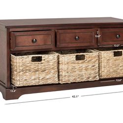 Safavieh American Homes Collection Damien Vintage Datk cherry 3 Drawer Storage Unit