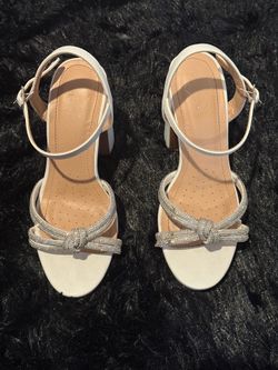 White Rhinestone Heels