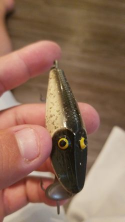Vintage wooden glass eye fishing lure