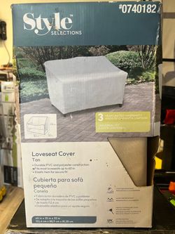 elemental Tan Polyester Patio Furniture Cover For Loveseat