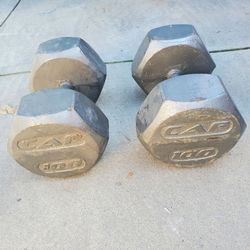 Pair of 100 lbs Metal Dumbells