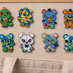 8pc FNAF Pin Lot Five Nights at Freddy’s Character Pins Bundle”