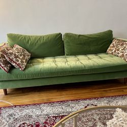 Article Sven 88” Velvet Sofa- Plush PGreen