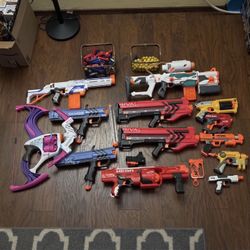 Nerf Gun Lot With Bullets 