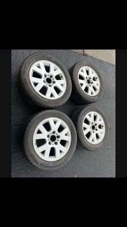 4 —- 225/50r16 5x120 5x4.72 Stock Bmw 328 330 Wheels Rims Tires!!!!!!!!!