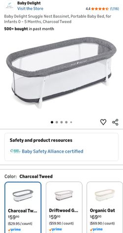 Brand New Portable Bassinet & Baby Bed For Infants 0-5 Months Old.  Charcoal Grey