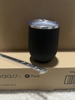 Matte Black Tumbler W/Straw BRAND NEW