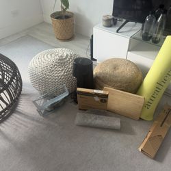 Moving Sale - All For Sale Coffee Table, Poofs, Soda Stream, Kitchen Items, Toys, Yoga Mats