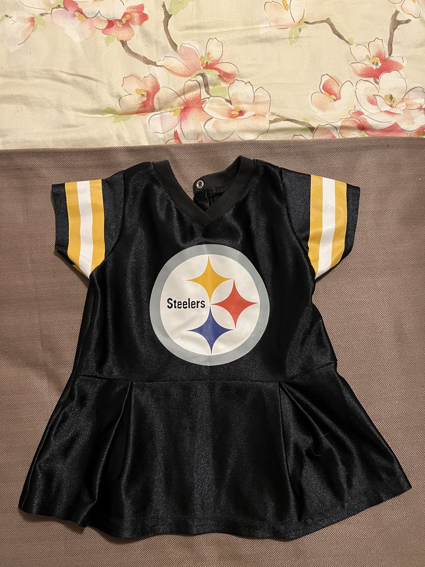 NFL Team Apparel Steelers Black Yellow Jersey Peplum Top Mini Dress 6-12 Months