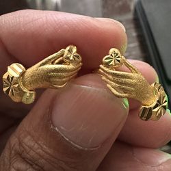22k Gold Earrings solid  Gold
