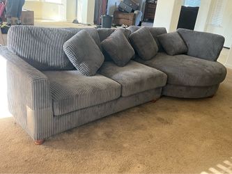 Small sectional corduroy couch