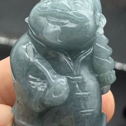  Jadeite Jade Green Pendant Money God of wealth Caishen Certificate 