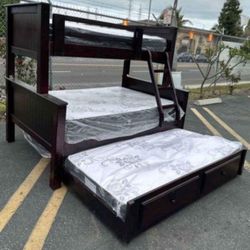Bunk Beds / Literas Twin Full Full / Madera 100% Pinewood /