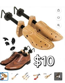 Wooden Shoe Stretchers with Adjustable Rod