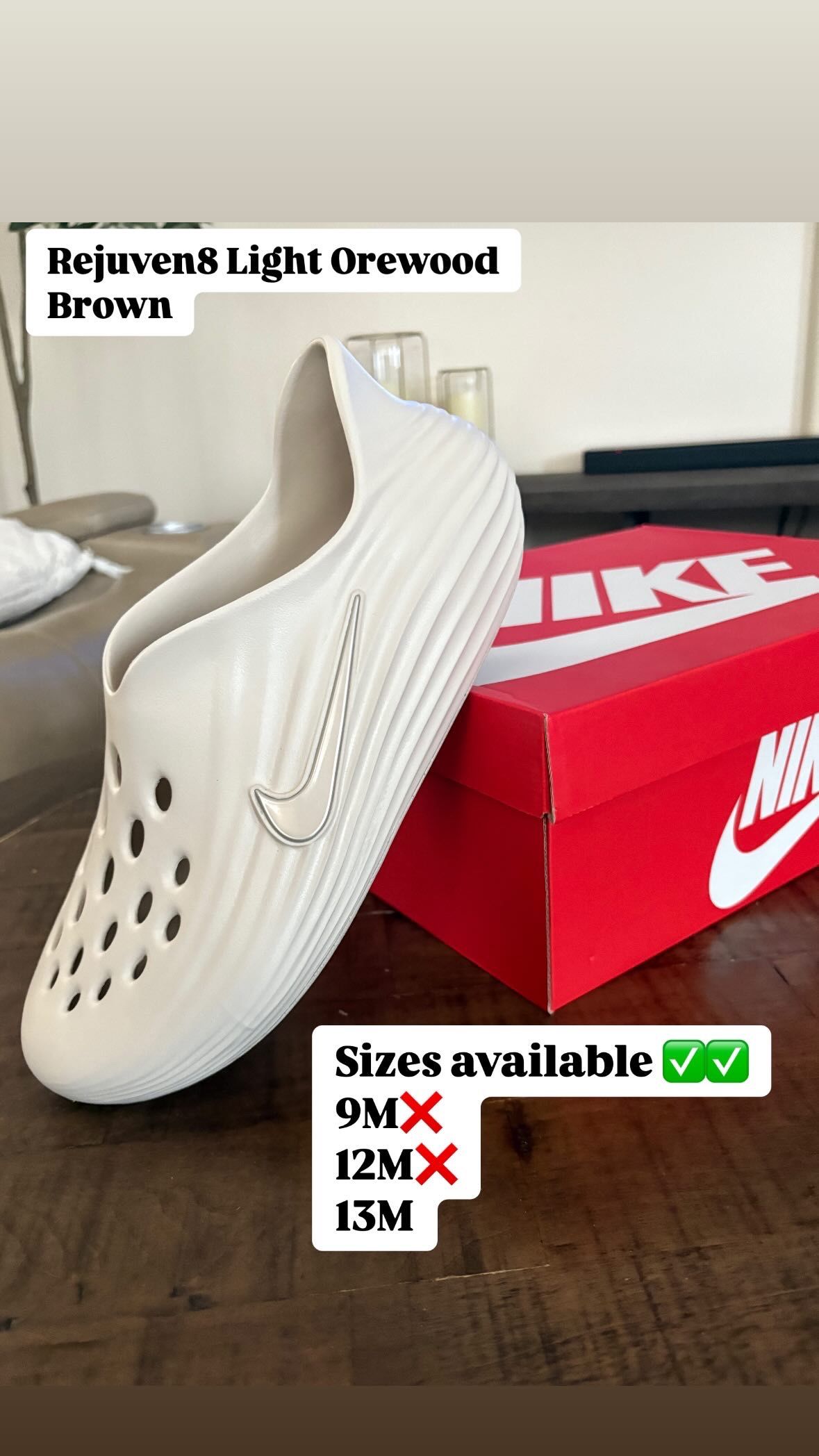 Nike Rejuven8 ReactX Light Orewood Brown Size 13M