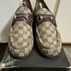 Men’s Vintage Gucci Monogram moccasins Size 10 100% Authentic 