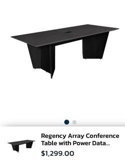 Regency Array 96" Conference Table With Power Data Grommet- Ash Grey/ Black. DAMAGE TO PACKAGING. FULL SET