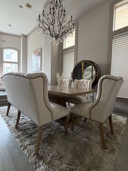 6 person dining table set with chairs