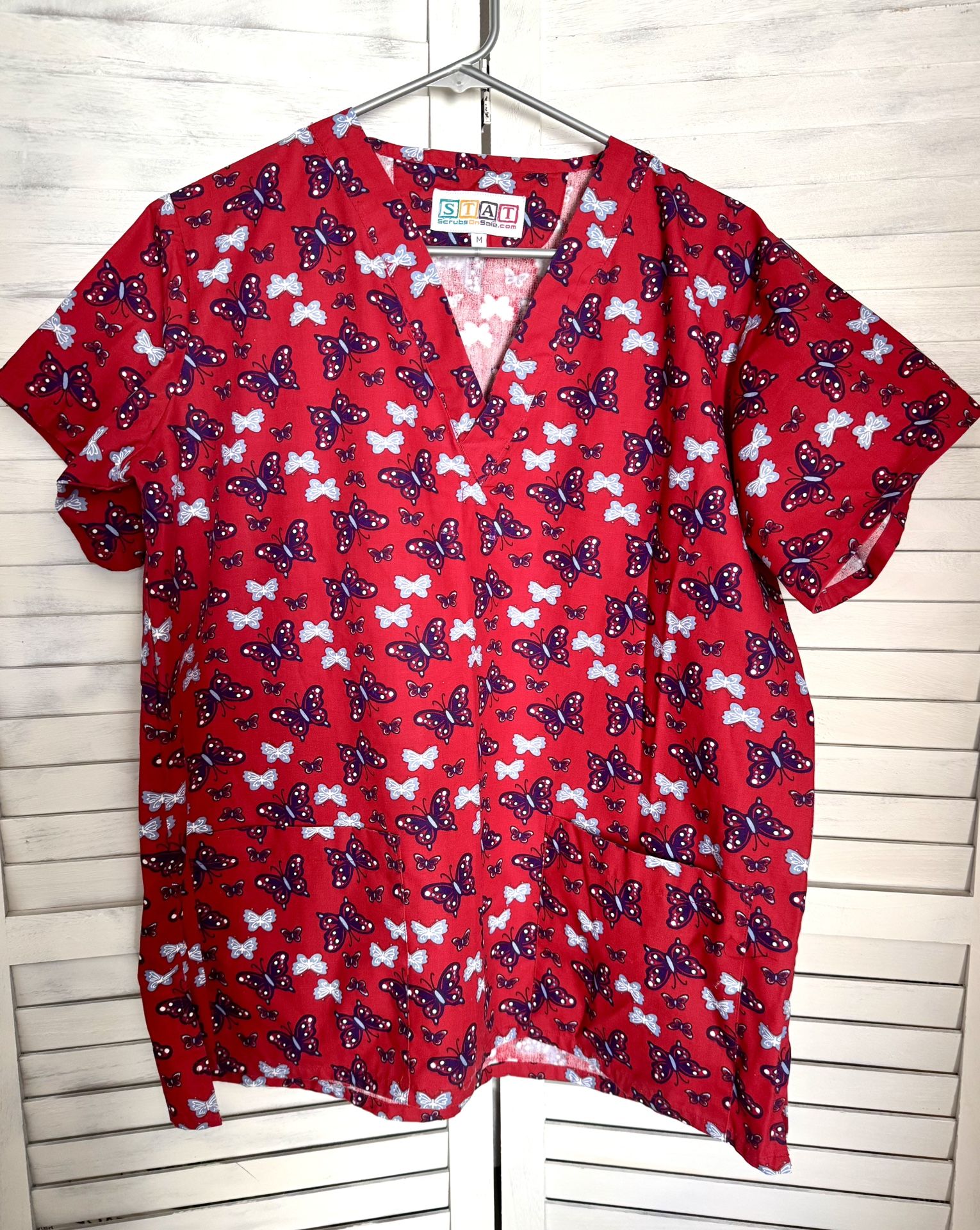 Butterfly Scrub Top, Medium