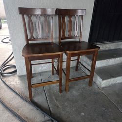 Tall Dining wood chairs (Used) 2 LEFT