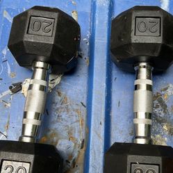 20lb Rubber Dumbbells 