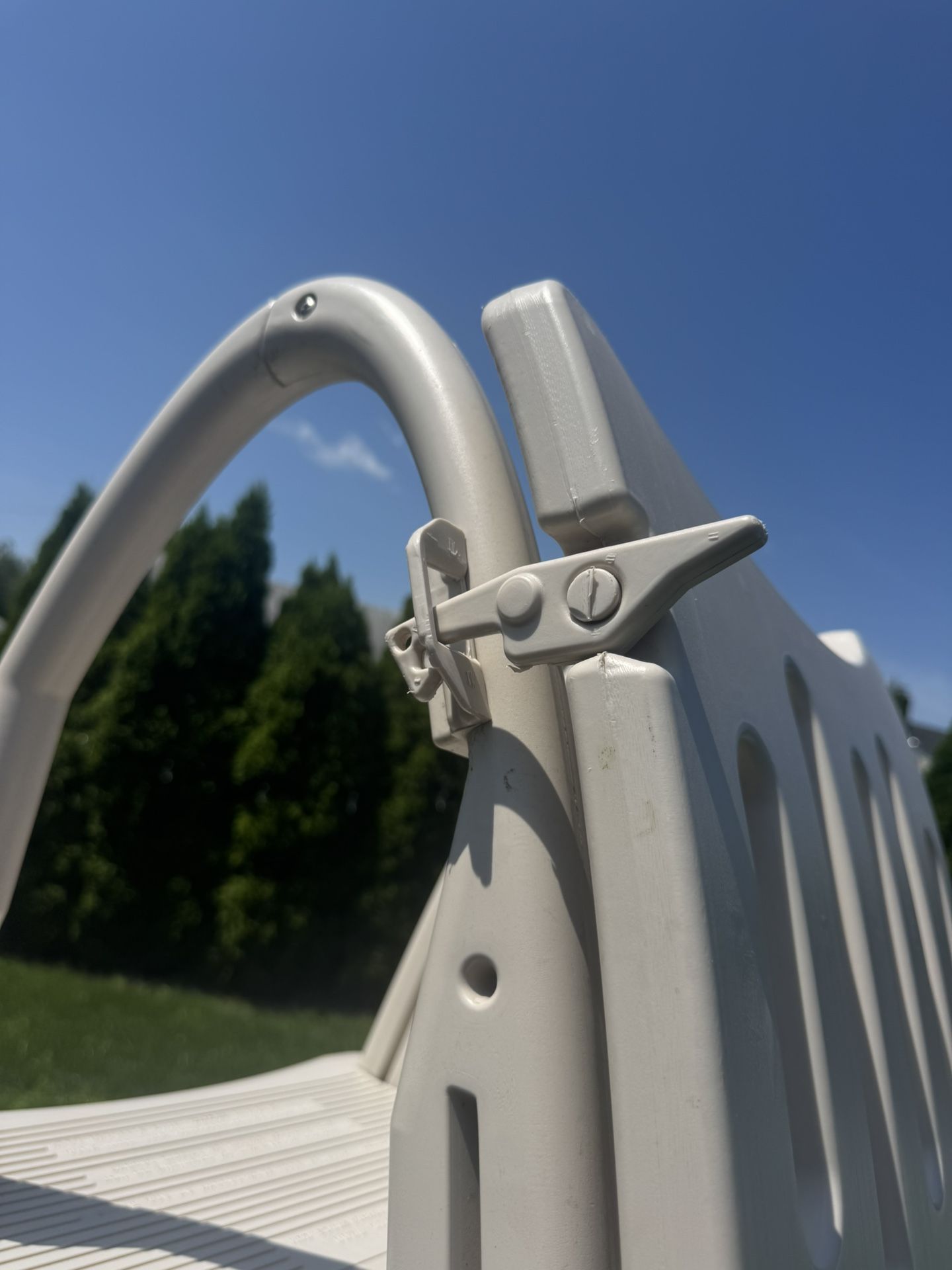 Above Ground pool ladder A Frame safety ladder With Roller Guard