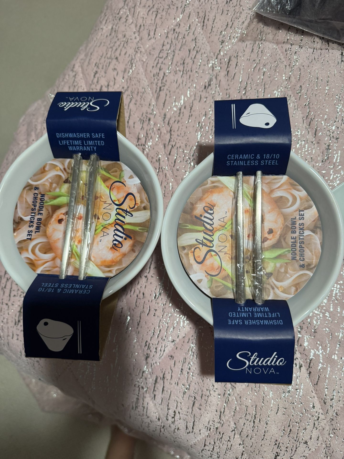 Set Of 2 Studio Nova Noodle Bowl And Chopsticks Set