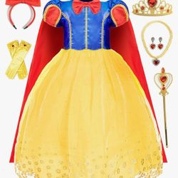 Snow white princess dress Costume Princess Dress Girls with Accessories size 7
