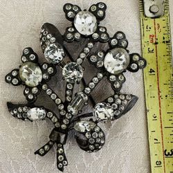 Vintage Art Deco EISENBERG Rhinestone Brooch
