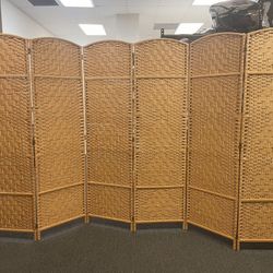 6 Panels Room Divider Bamboo Beige 